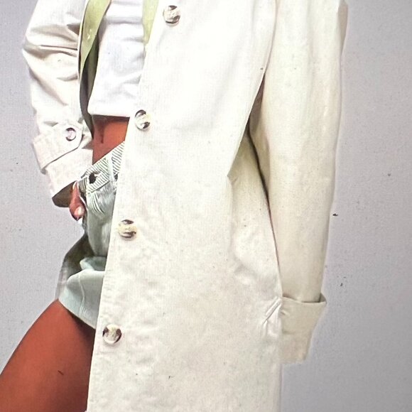 Topshop mid-length trench coat, ecru, S XS WORN ONCE - Picture 3 of 11